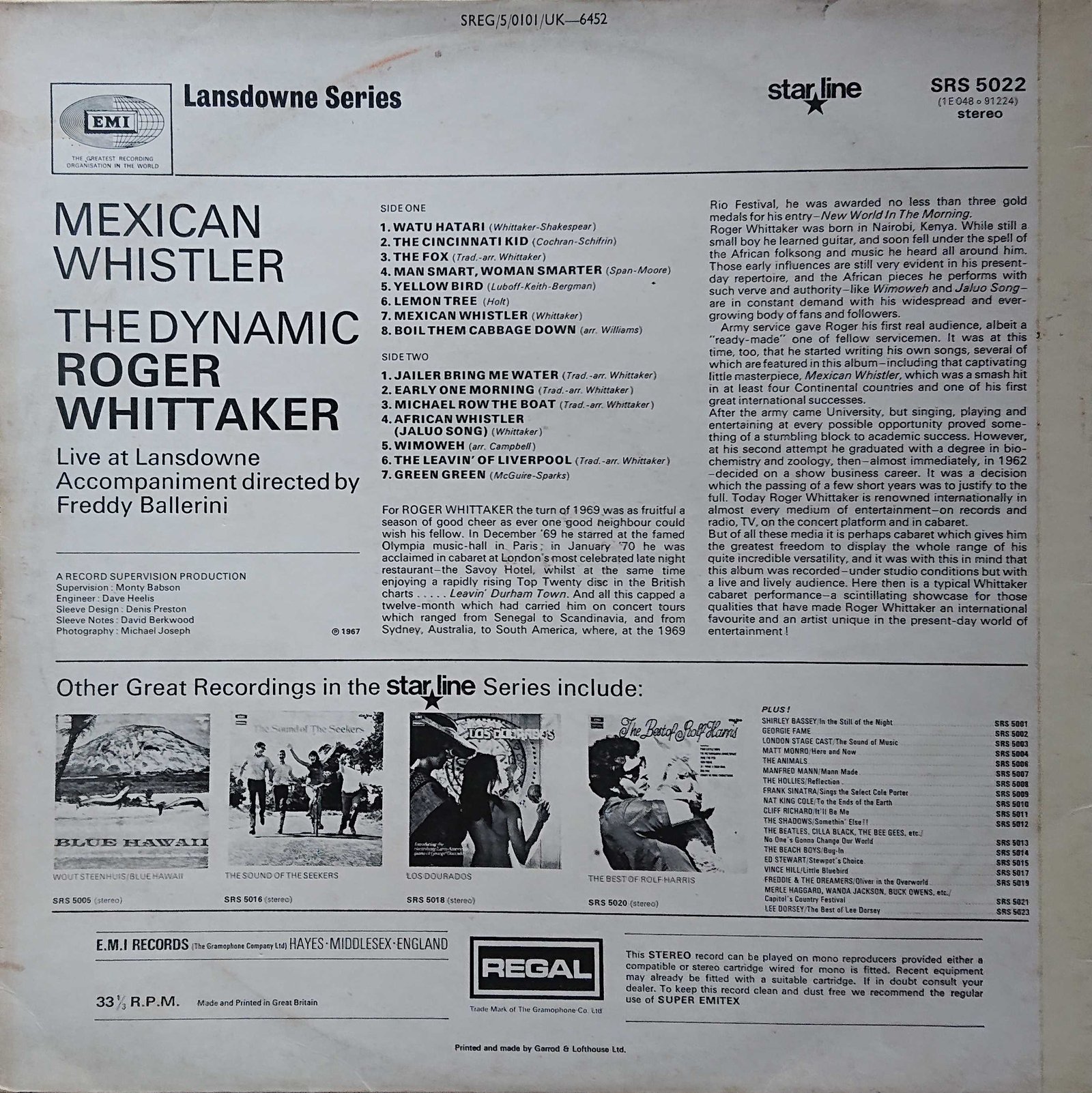 Back cover of SRS 5022